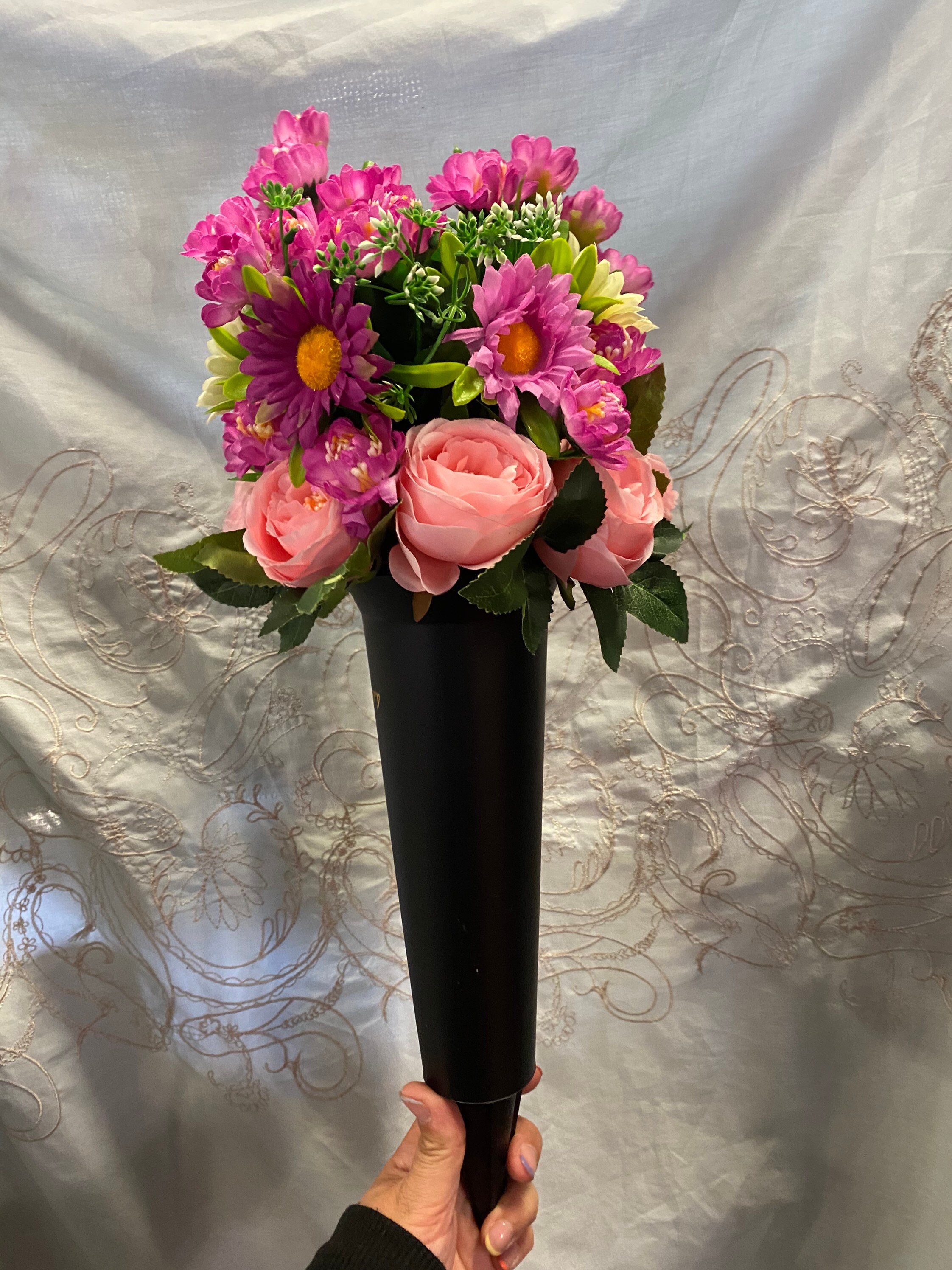 Floral Grave Spike Vase Memorial Etsy