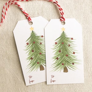 Christmas Gift Tags - Christmas Tree - Personalized Gift Tags - Holiday Favor Tags