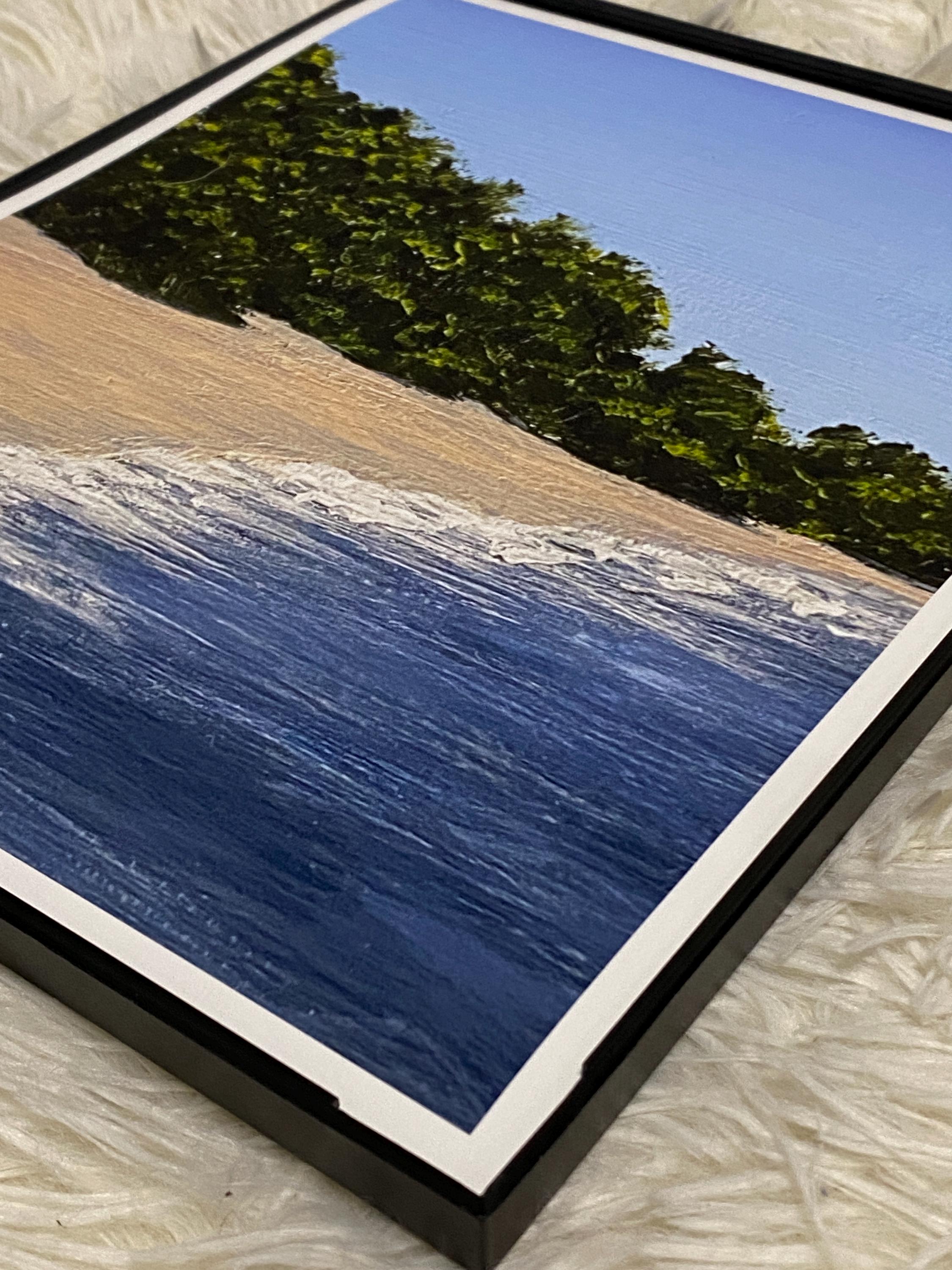 Tropical Beach Landscape Art Print, Coastal Ocean Wall Art, Blue Sea ...