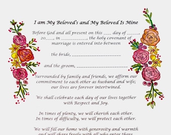 Vow of Marriage Commitment for Bride and Groom