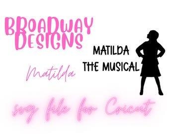 Matilda the Musical Silhouette und Text SVG-Schnittdatei für Cricut