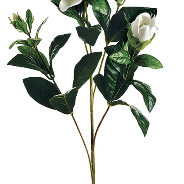 Artificial Gardenia Spray 27" Tall with 3 Flowers and 1 Bud, New!