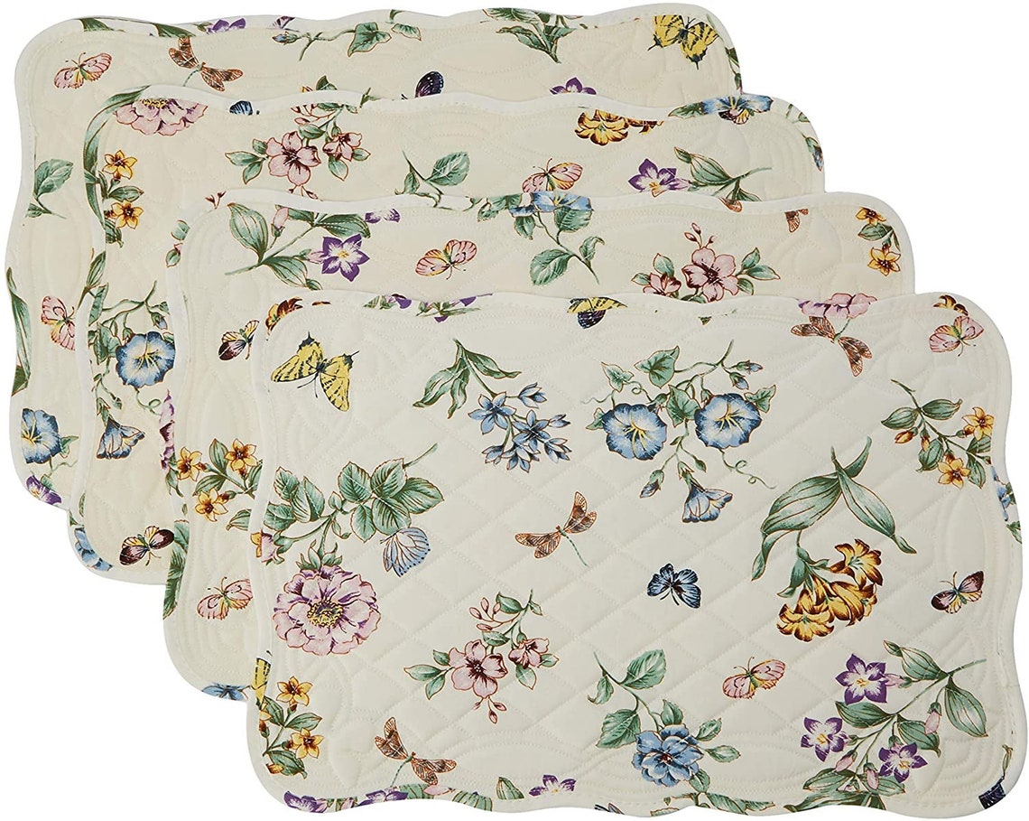 Lenox Butterfly Meadow Quilted Placemat Set of 4 Etsy UK