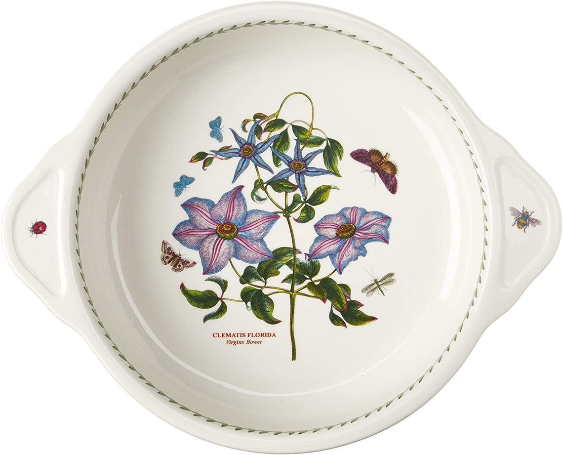 Portmeirion Botanic Garden Round Baking Dish with Handles New Etsy