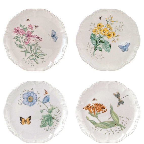 Lenox Butterfly Meadow Accent Plates Assorted Set of 4 Etsy