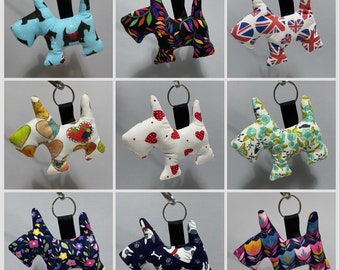 Scottie Dog Padded Keyring