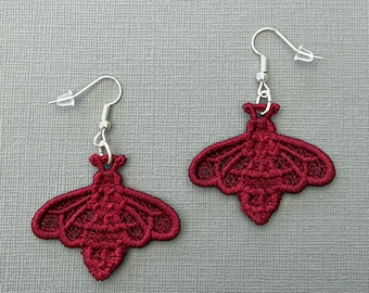 Moth lace (FSL) earrings