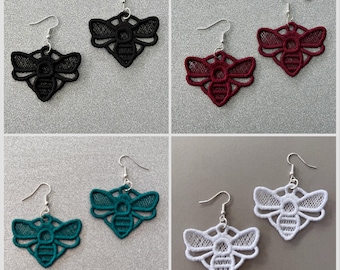 Bee lace (FSL) earrings