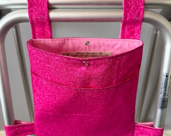 WALKING FRAME BAG - Willow Bough - Bright Pink *** Optional Embroidered Name ***