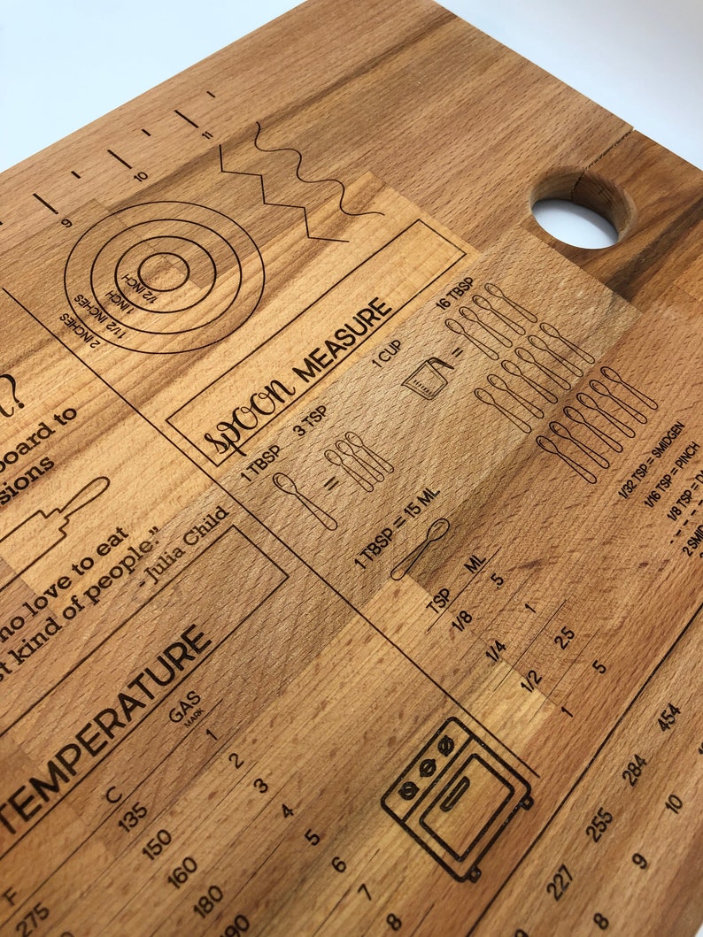 Kitchen Conversion Cutting Board Cutting Board with Etsy