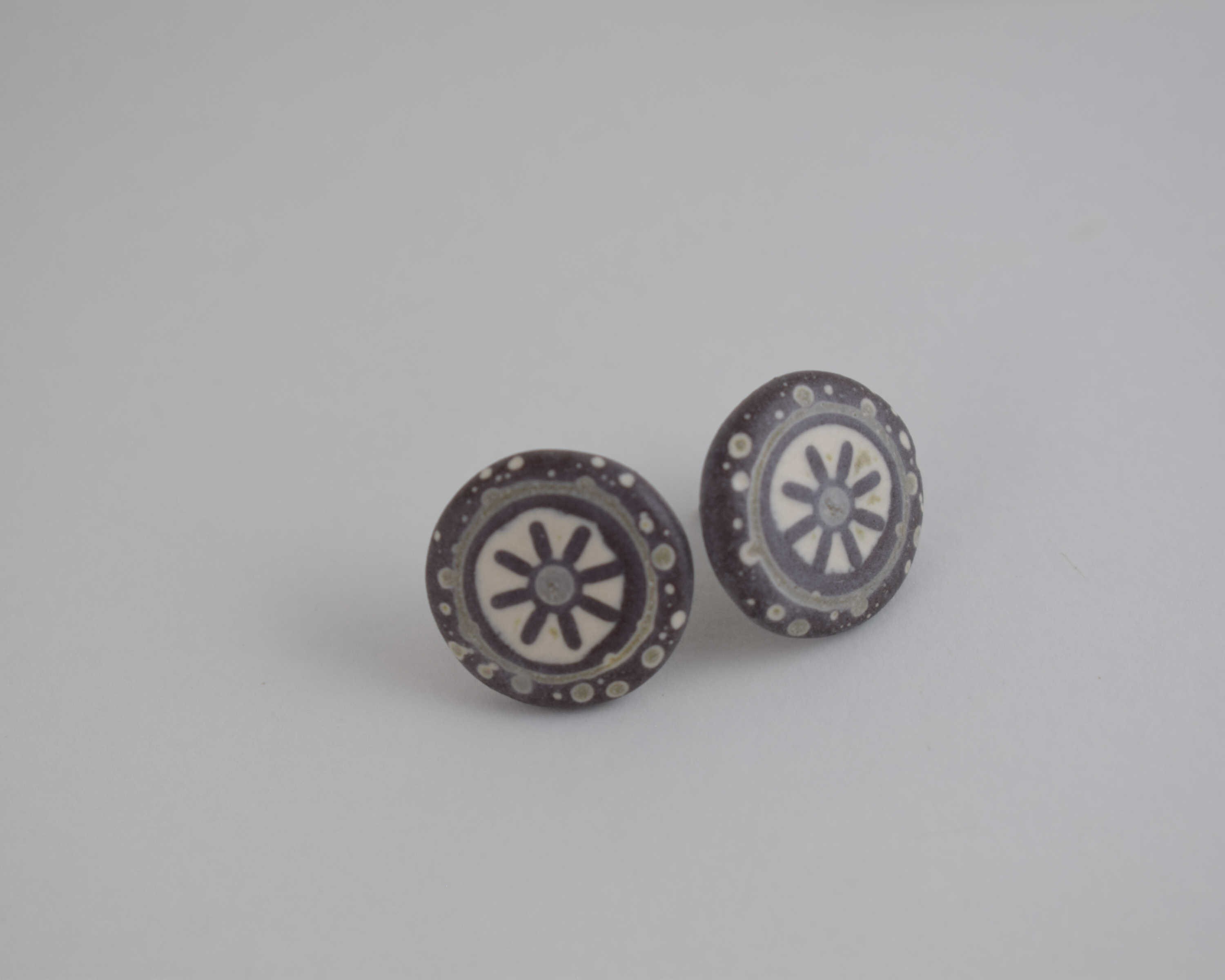 Ceramic Stud Earrings, Round Studs, Ceramics Yewellery, Handmade Earrings Etsy UK