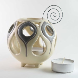 Ceramic tealight candle holder, tealight holder lantern, candle lantern, ceramic luminary
