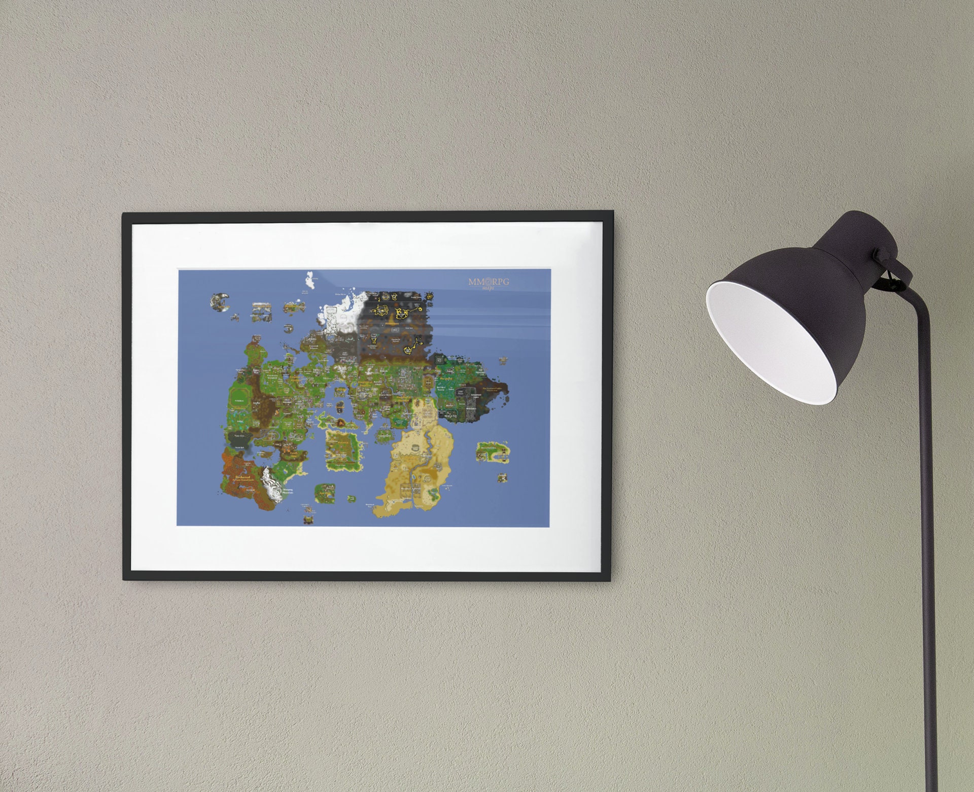 Runescape Classic World Map Art Print Old School RS Map with Etsy