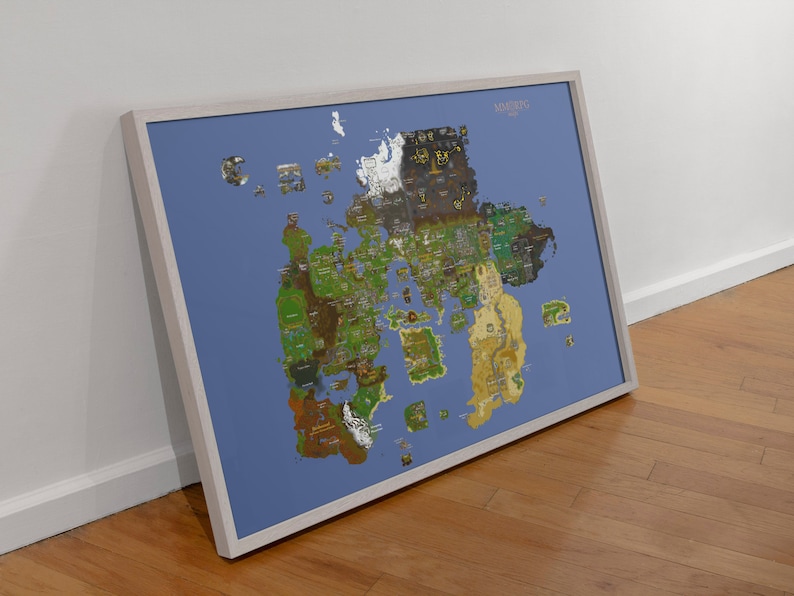 Runescape Classic World Map Art Print Old School RS Map with  Etsy