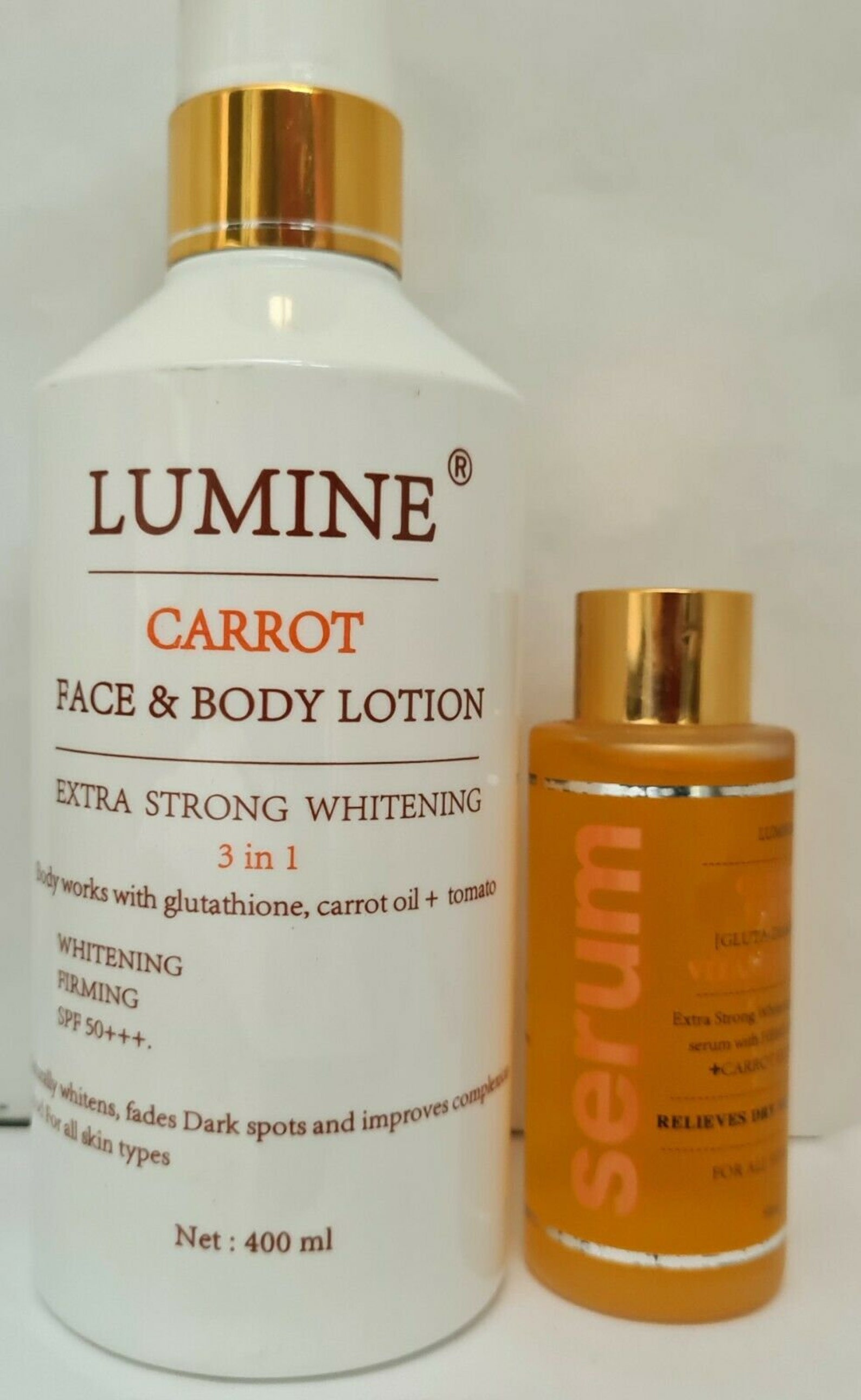 Lumine Carrot Strong Lightening Body lotion and serum Etsy