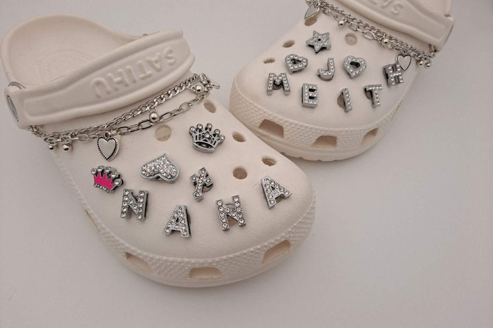 Personalized name Croc charms for girls Bling letters charms | Etsy