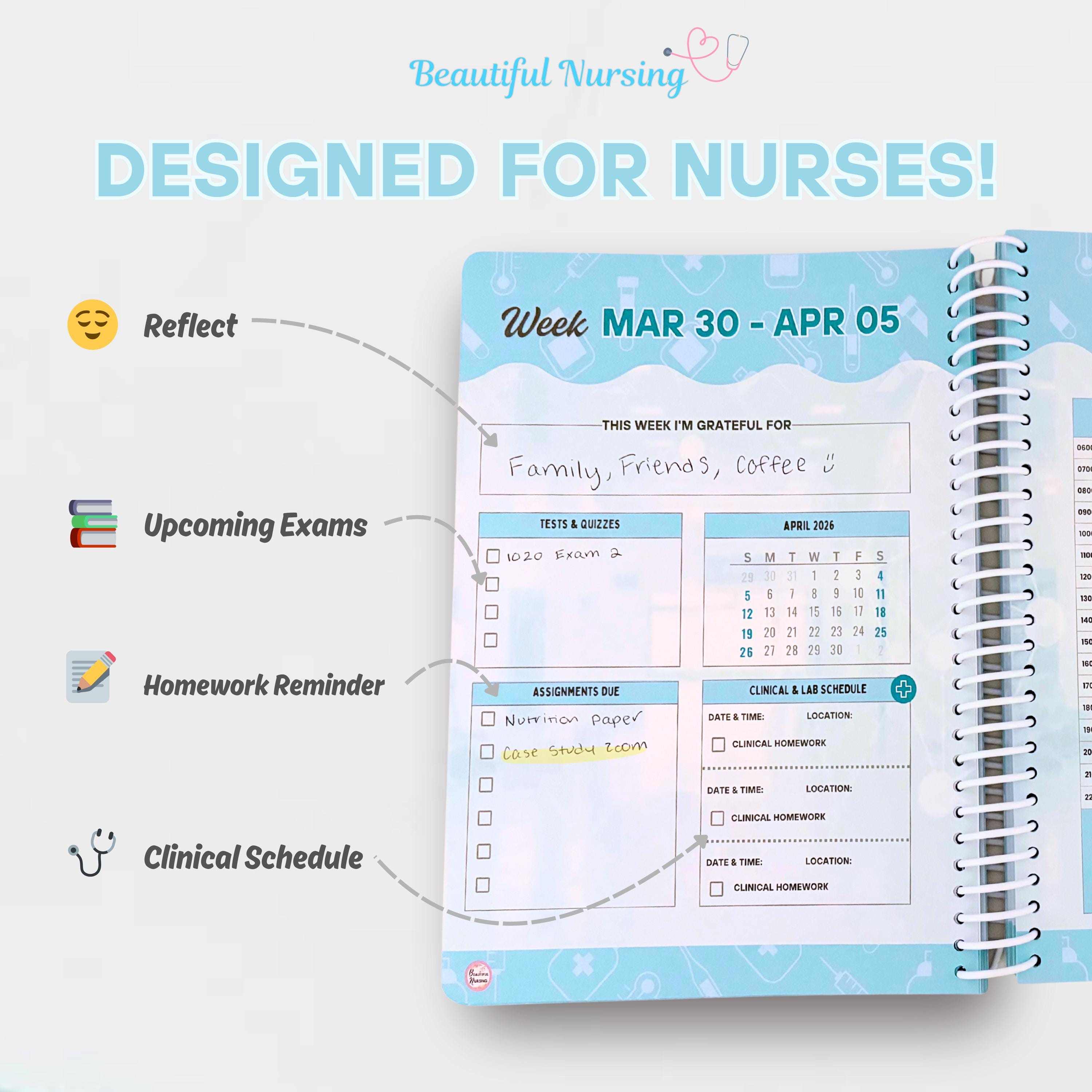 Nursing School Planner | DATED 2026 | - Etsy