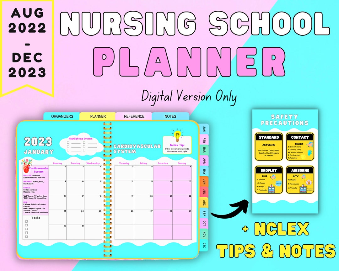 Nursing School Planner Nclex Planner Digital Version Only Etsy
