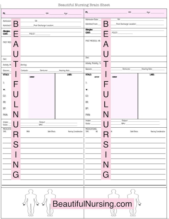 Nursing Brain Sheet Etsy