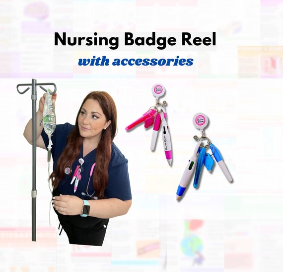 Nurse Badge Reel W/ Accessories Nursing Reference Badge Cards -  Ireland