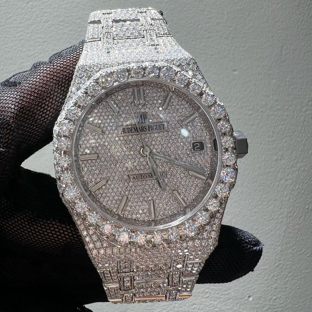 Full Iced Out Real Moissanite Diamond Watch Stainless Steel - Etsy
