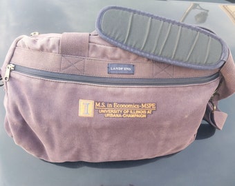 Vintage Original Square Rigger Canvas Briefcase by Lands' End with University of Illinois at Urbana-Champaign, M.S. in Economics-MSPE (2010)