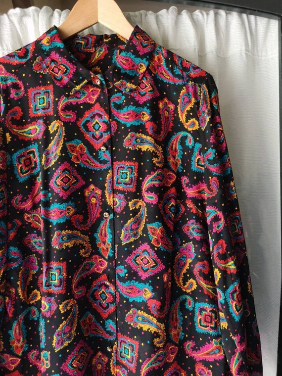 Vintage paisley shirt cachemire pure 90s silk - Vi
