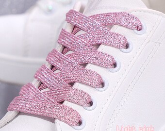 120cm GLITZY Shoe Laces in white also fit boot 