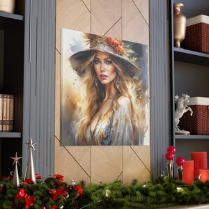 Elegant Depiction: Hand-painted Wet on Wet Portrait of a Beautiful Girl