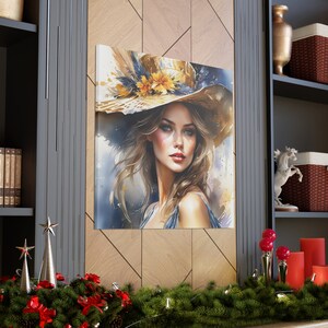 Elegant Depiction: Hand-painted Wet on Wet Portrait of a Beautiful Girl