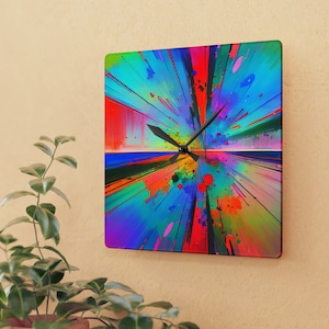Abstract art decor on a Acrylic Wall Clock