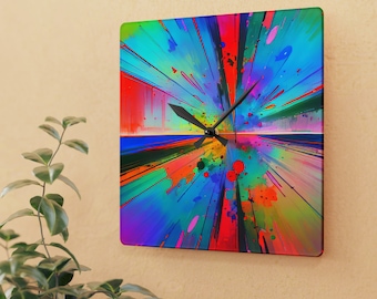 Abstract art decor on a Acrylic Wall Clock