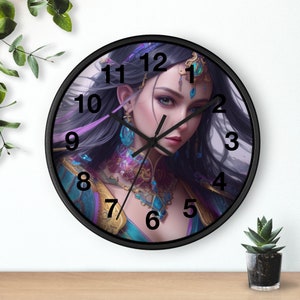 Lovely girl warrior on a Wall Clock