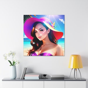 Oil painting of a girl on the beach, Portrait painting, portrait art, gift for him, gift for her