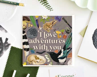 Love Adventure card, Adventure awaits, wildlife card, cards for campers, Nature Lovers Gift, Outdoor Adventure, wanderlust art