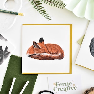 Red Fox Illustration Card | Cute Wildlife Greeting Card | Nature Art Print | Blank Inside for Any Occasion | Eco-Friendly