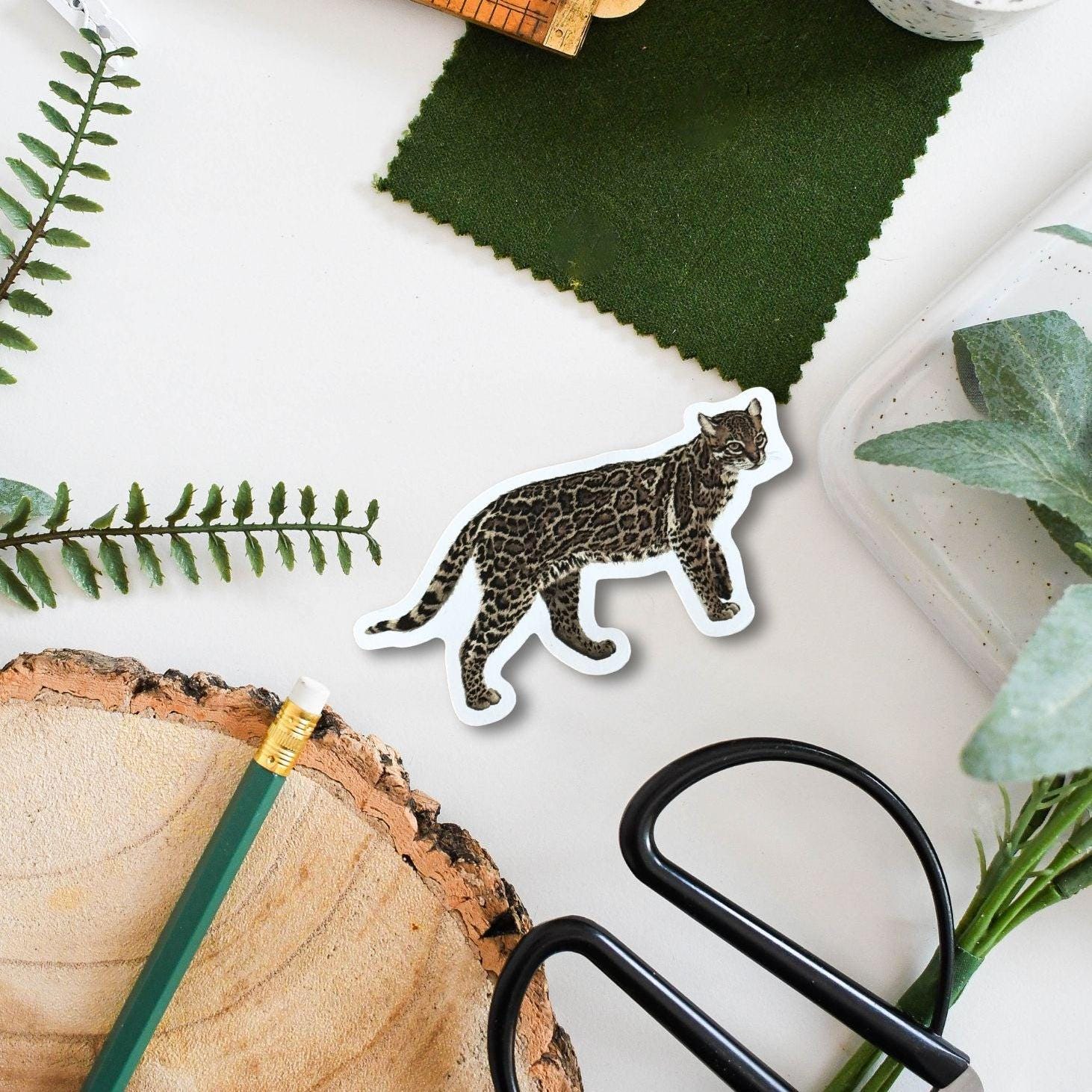 Ocelot Vinyl Sticker - Etsy UK