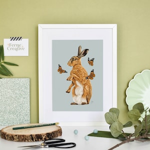 Illustrated Brown Hare Print