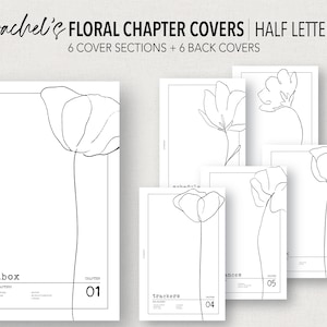 HALBBUCHSTABE * AUSFÜLLBAR * Rachel's Floral Case Covers | Ausfüllbar & Druckbar | 6 Cover Abschnitte