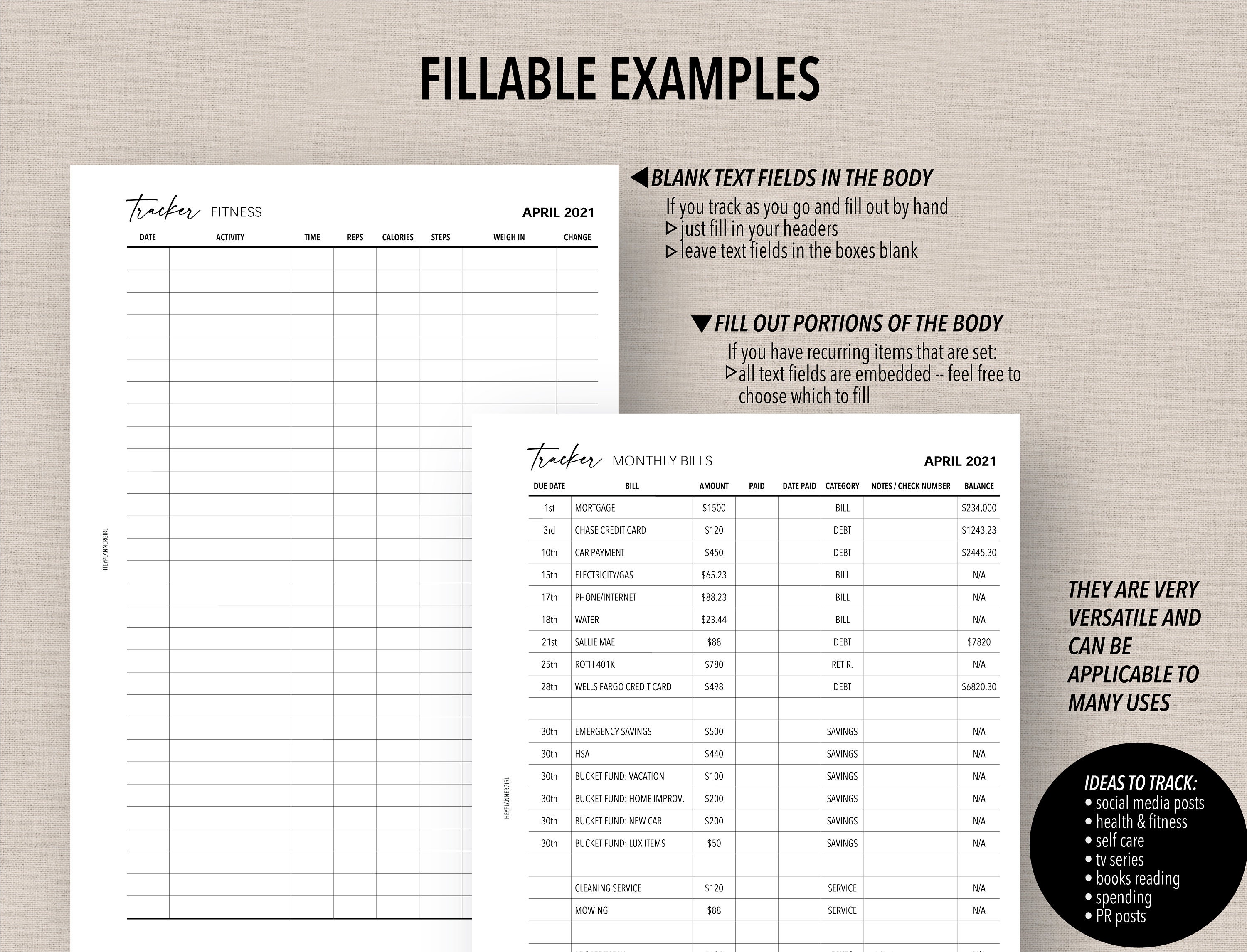 Fillable Ranking List A5 *FILLABLE* Versatile CATEGORIZED LIST Tracker | Fillable & Printable ...