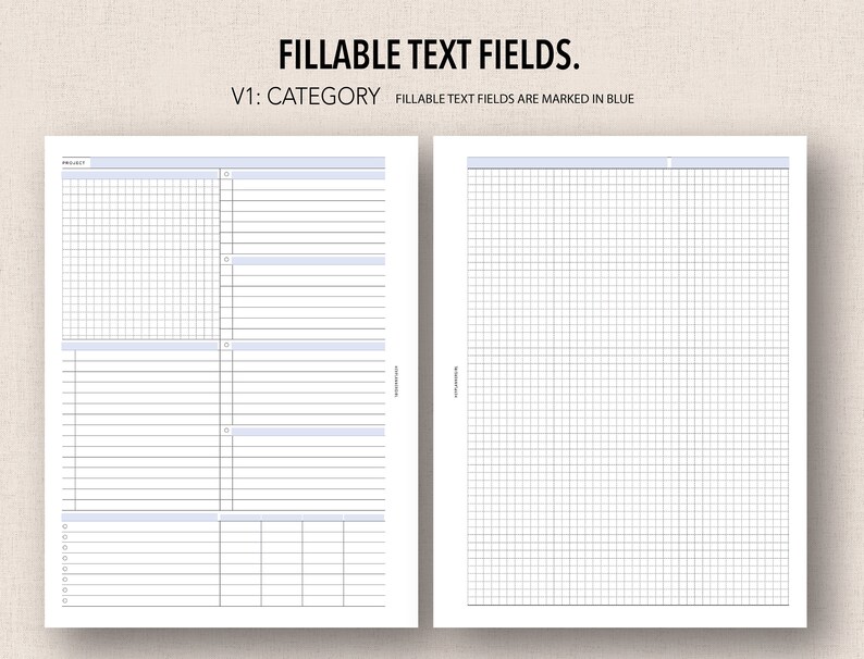 CLASSIC_HP FILLABLE PROJECTS Insert Fillable &amp; Printable - Etsy