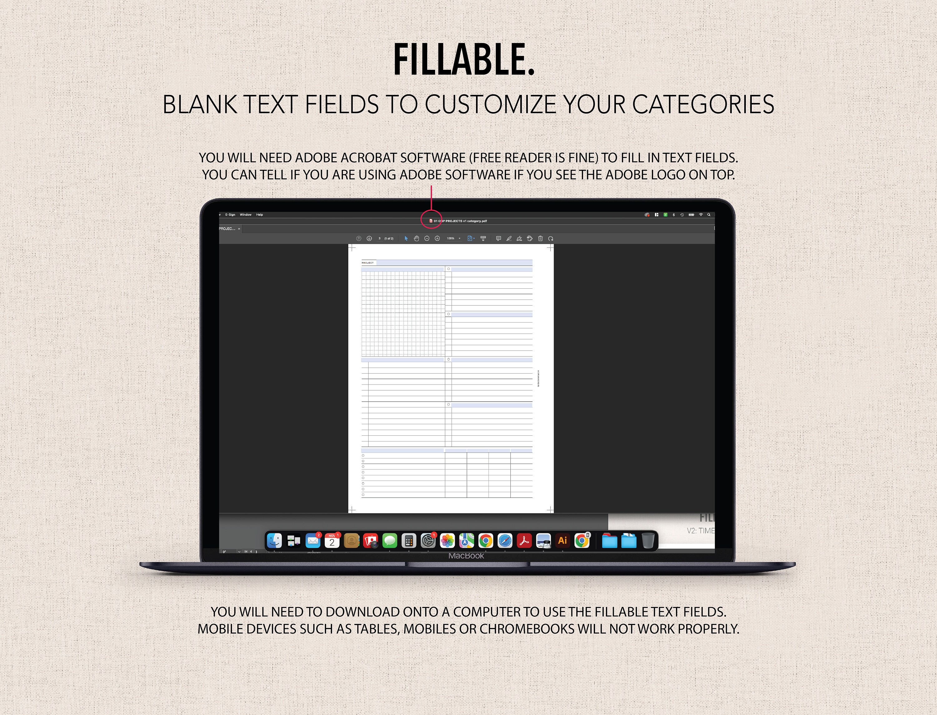 CLASSIC_HP FILLABLE PROJECTS Insert Fillable &amp; Printable - Etsy