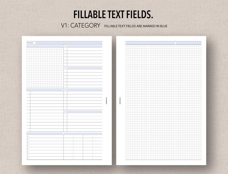 A5 FILLABLE PROJECTS Insert Fillable & Printable 2 - Etsy