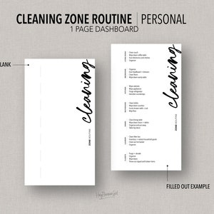 PERSONAL *REMPLISSABLE* ZONE Nettoyage Routine Insert | A remplir et à imprimer | Insertion minimale