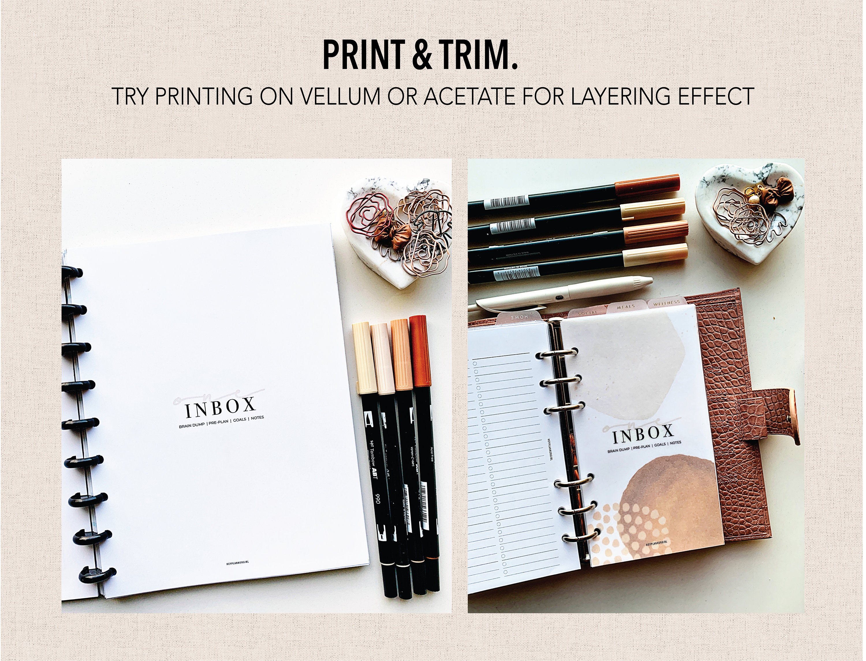 CLASSIC HP *FILLABLE* {minimal} Section Covers | Fillable & Printable ...