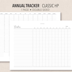 CLASSIC HP *FILLABLE* Annual Tracker | Fillable & Printable | Minimal Insert