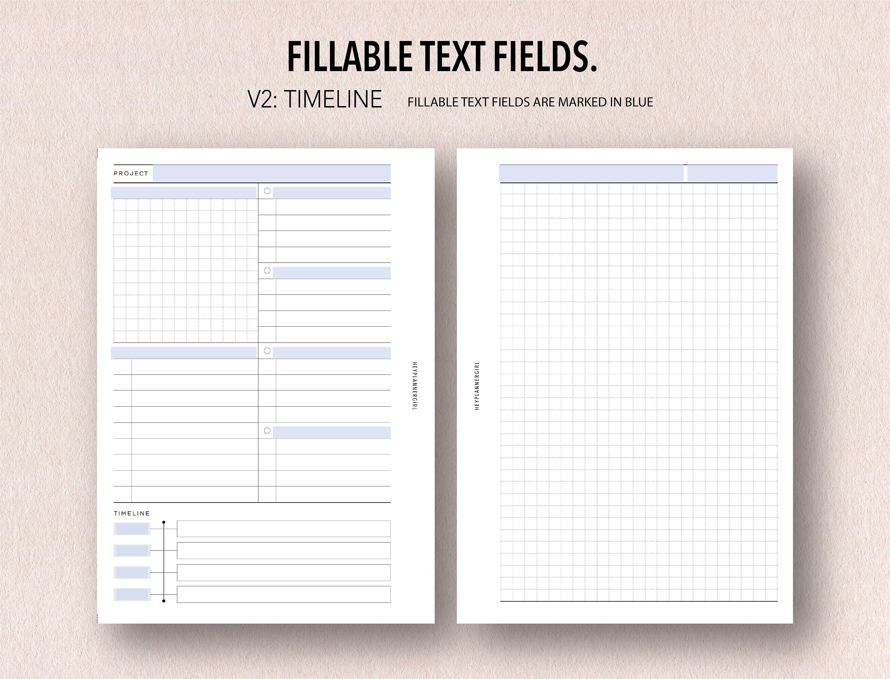 A6 FILLABLE PROJECTS Insert Fillable &amp; Printable 2 - Etsy