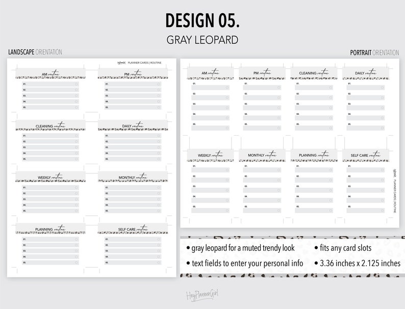 ROUTINE *FILLABLE* Planner Cards Bundle | Routine Cards | Task Cards | Fillable & Printable | 5 Designs | Fits All Card Slots image 7