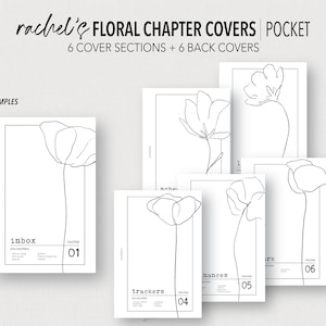 POCKET *FILLABLE* RACHEL'S Floral Chapter Covers | Fillable & Printable | 6 Cover Sections