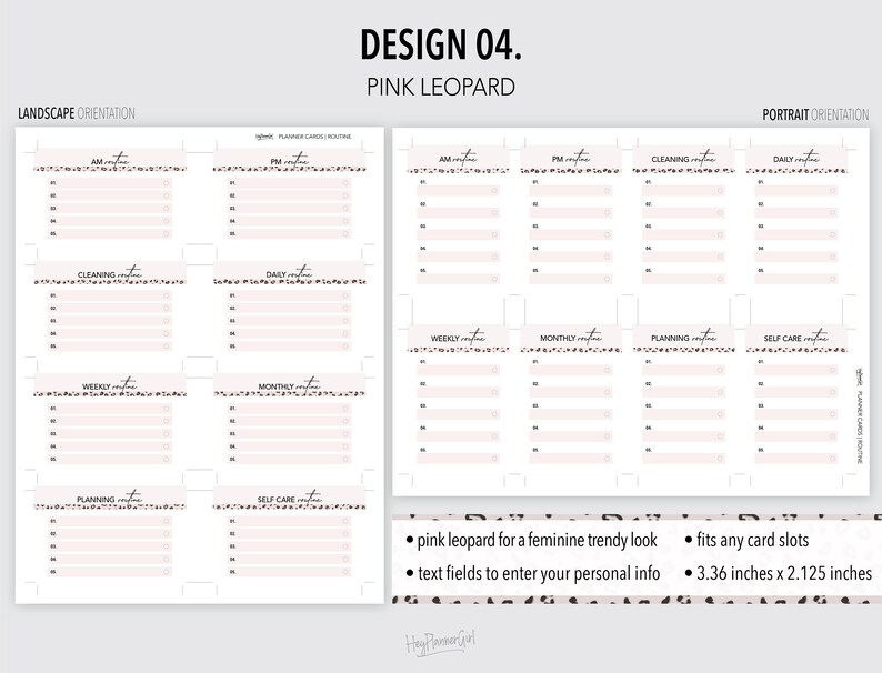 ROUTINE *FILLABLE* Planner Cards Bundle | Routine Cards | Task Cards | Fillable & Printable | 5 Designs | Fits All Card Slots image 6